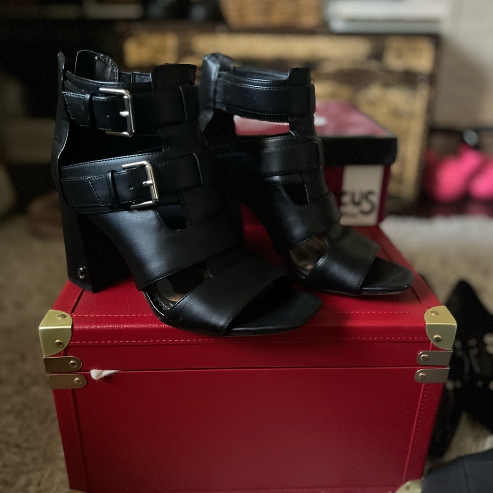 Sam Edelman Black Strappy Heels